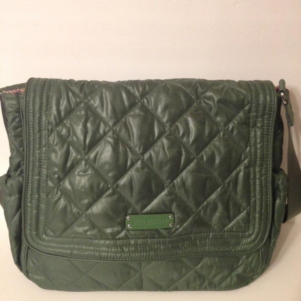 👛 VERA BRADLEY 👛 green nylon computer bag